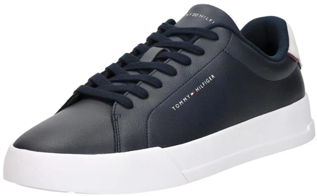 Tommy Hilfiger Heren Court Leather Sneakers - Blauw - Maat 45
