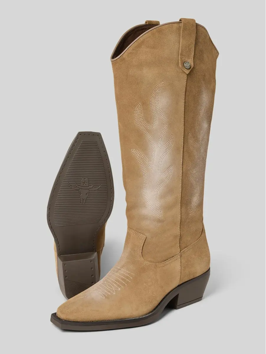 Steve Madden Wessel Westernlaarzen - Taupe Suede 40