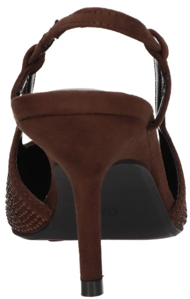 La Strada Slingback Pump Bruin Met Steentjes