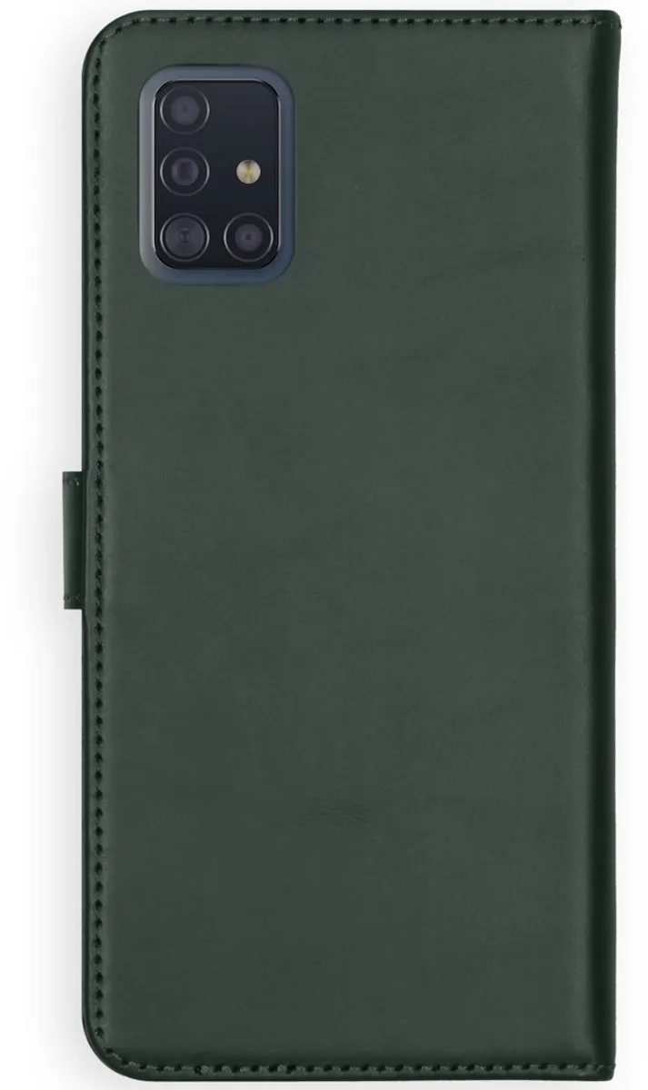 Selencia Hoesje Samsung Galaxy A51 Groen - Lederen Bookcase 3 Pasjes
