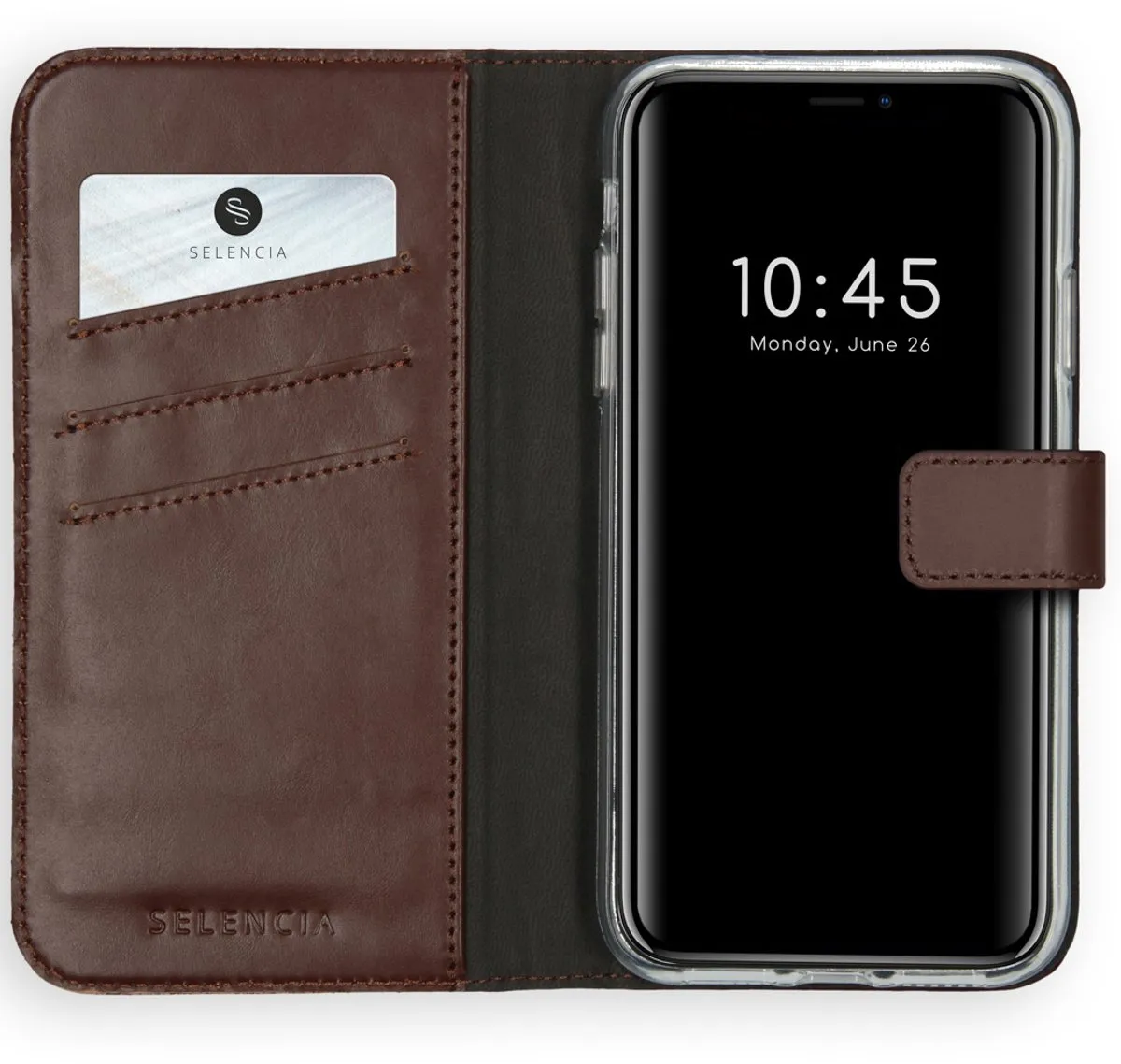 Selencia Hoesje iPhone 11 Echt Lederen Bookcase
