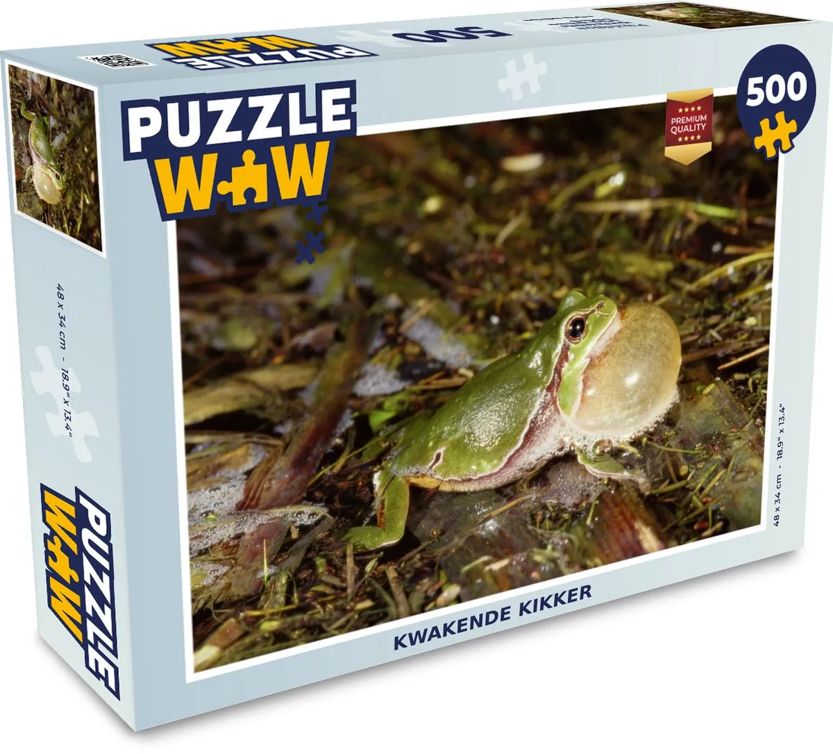 PuzzleWow Kwakende Kikker Legpuzzel 500 Stuks - Multicolor