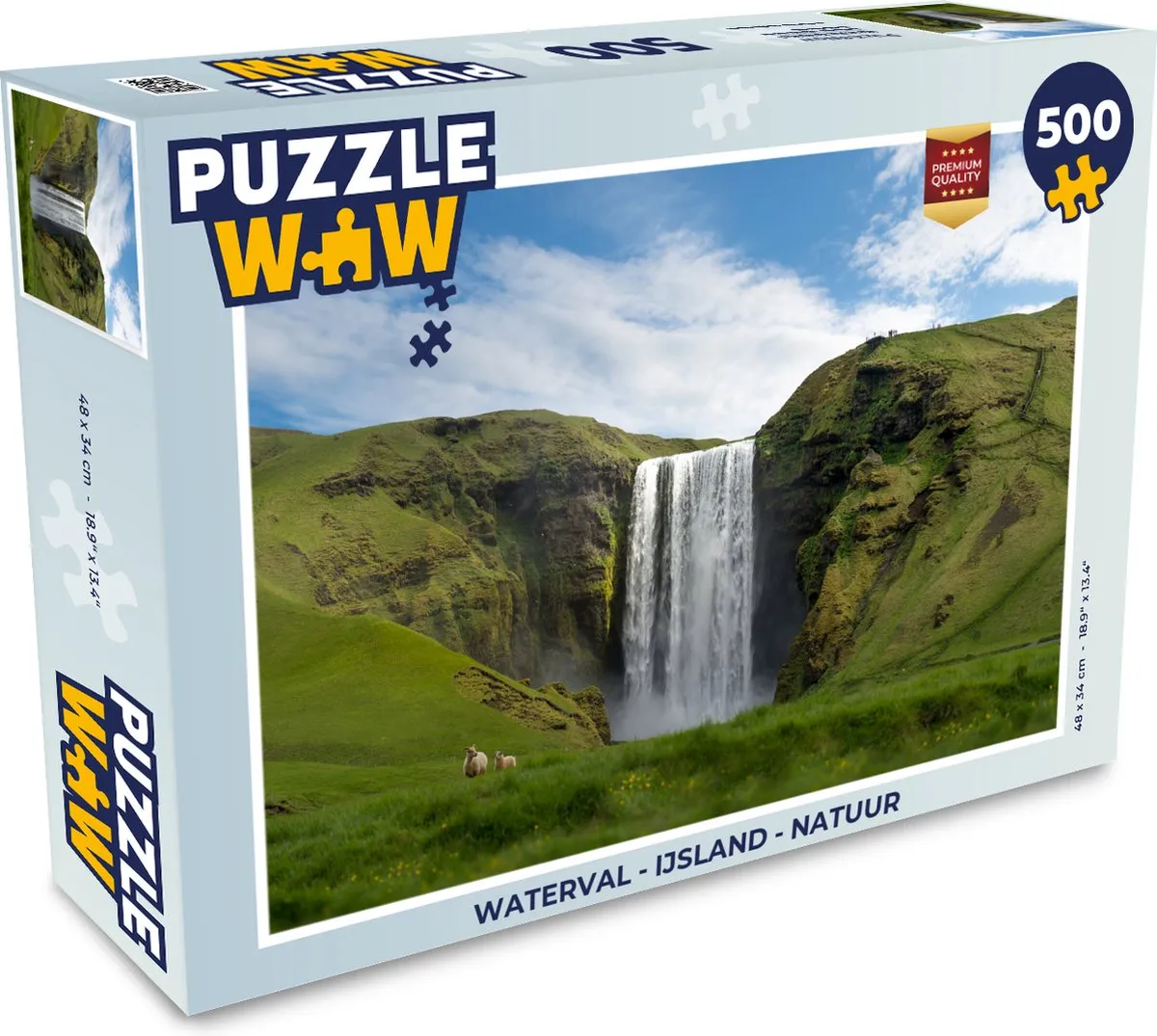 PuzzleWow Waterval IJsland Legpuzzel 500 Stuks