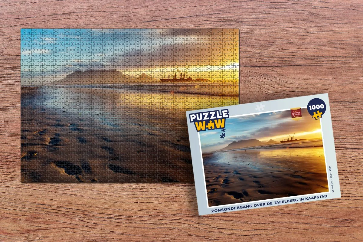PuzzleWow Tafelberg Zonsondergang Legpuzzel 1000 Stuks - Multicolor