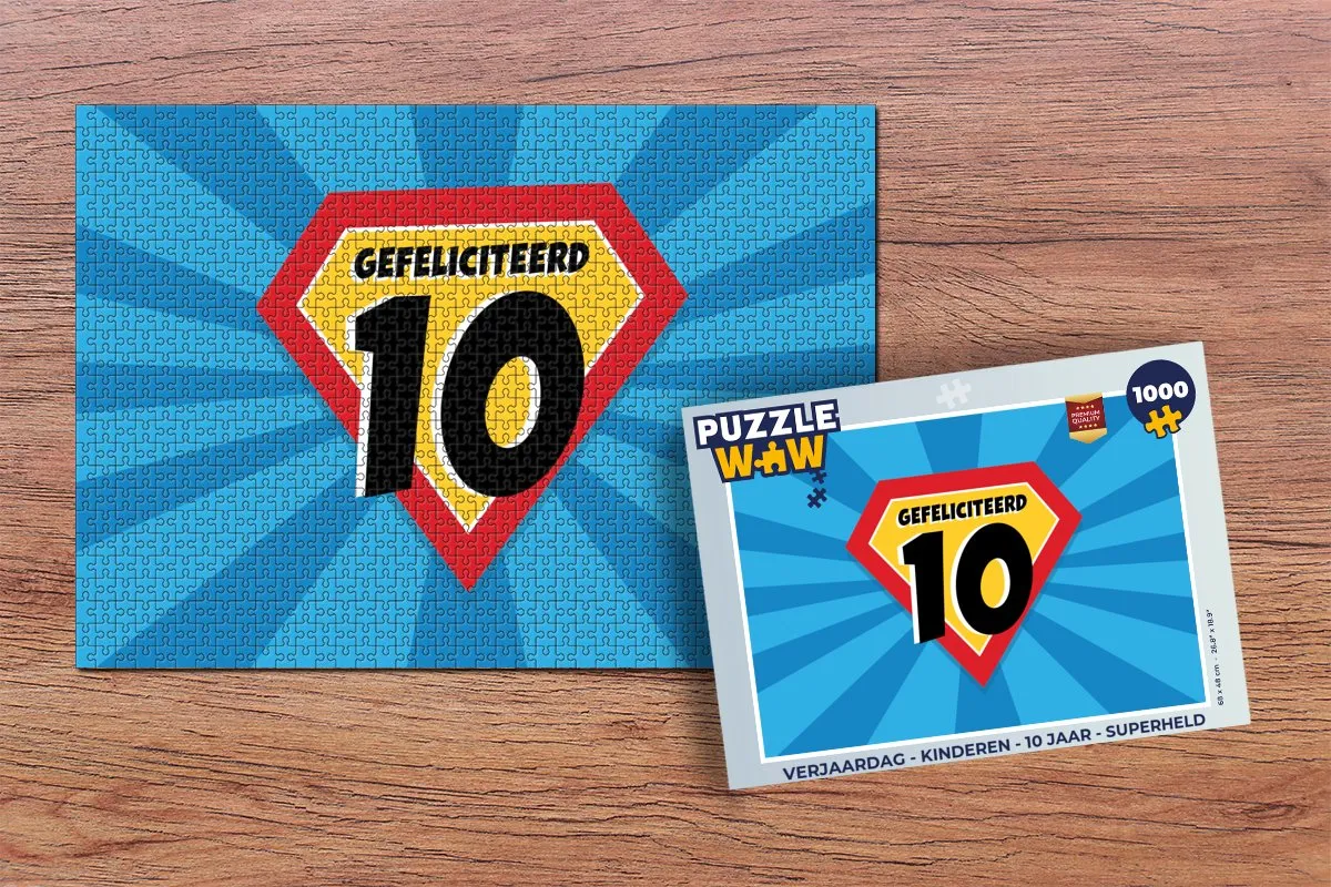 PuzzleWow Superheld Verjaardag Legpuzzel 1000 Stuks - Multicolor