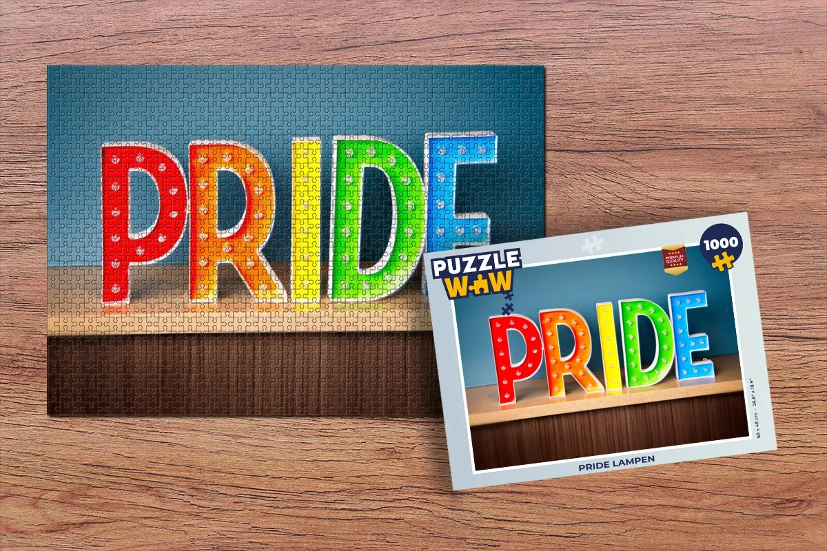 PuzzleWow Pride Lampen Legpuzzel 1000 Stuks - Multicolor