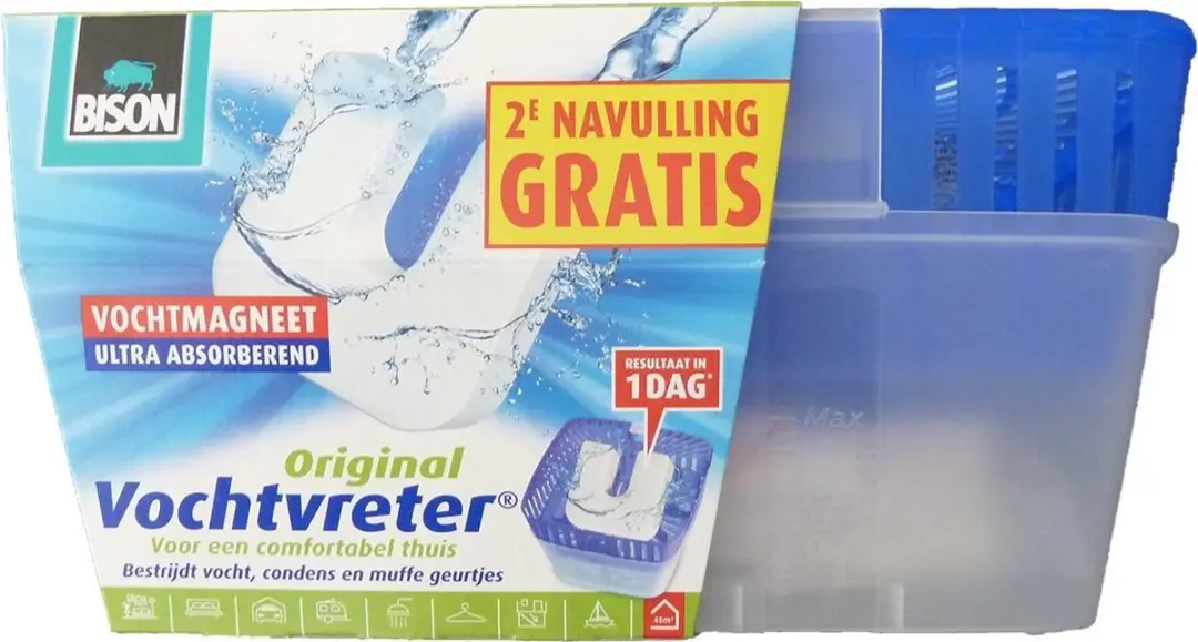 Bison Vochtvreter Neutraal 900g - 2 Navulmagneten - afbeelding 6 van 6