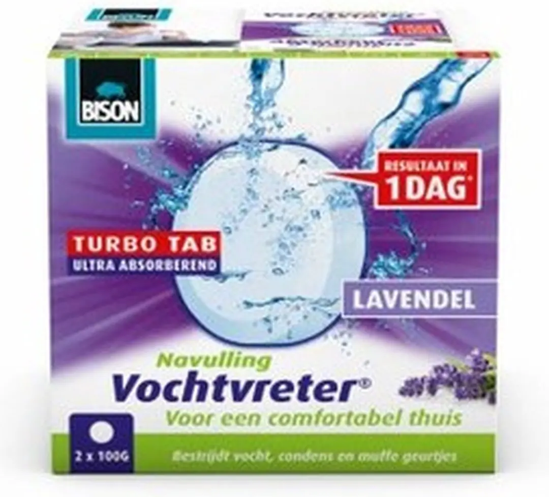 Bison Vochtvreter Navultablet 2x100g Lavendel - afbeelding 4 van 4