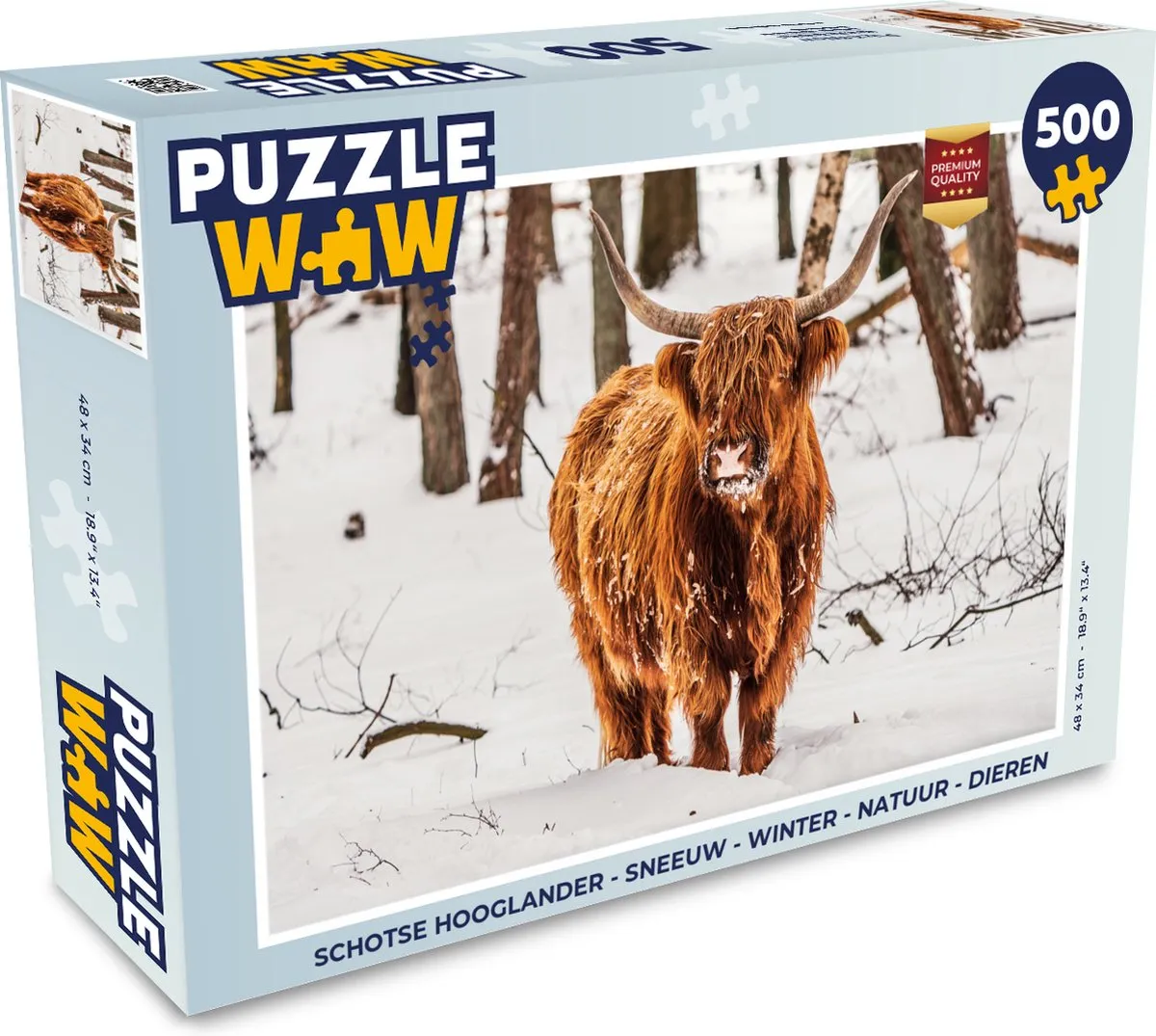 PuzzleWow Schotse Hooglander Legpuzzel 500 Stuks