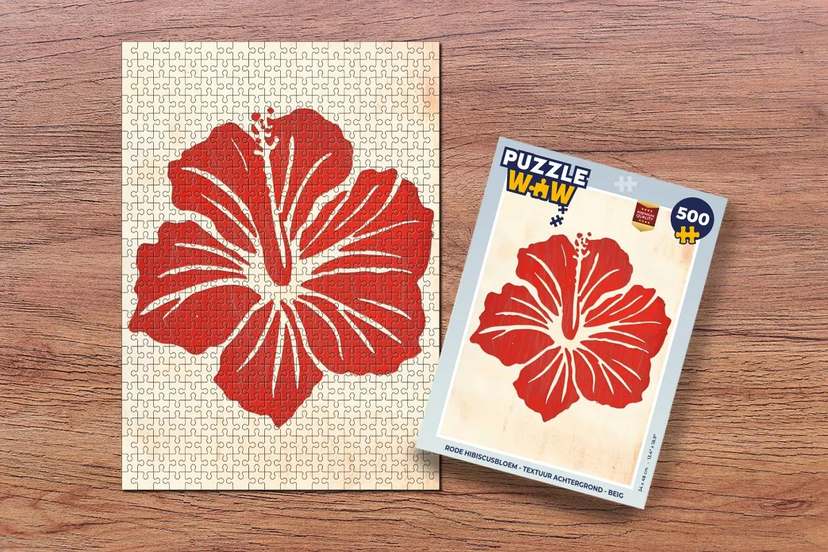PuzzleWow Legpuzzel Rode Hibiscusbloem 500 Stuks
