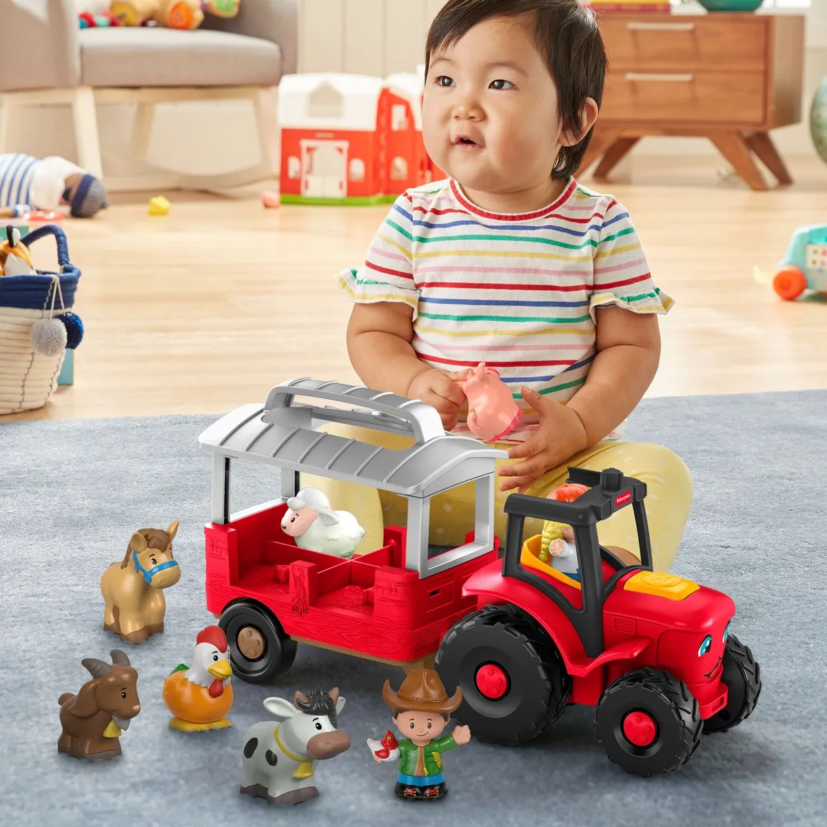 Fisher-Price Little People Dierenverzorgingsboerderij Tractor - Multicolor