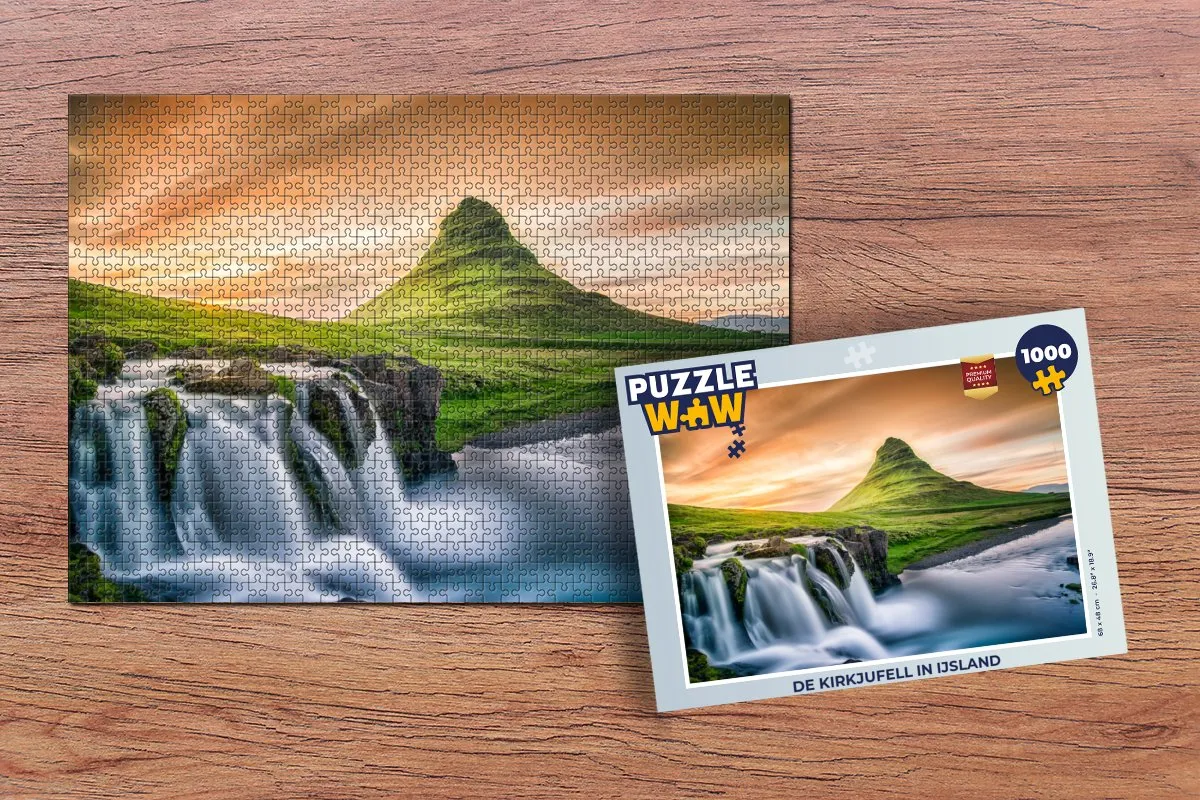 PuzzleWow Kirkjufell IJsland Legpuzzel 1000 Stuks - Multicolor