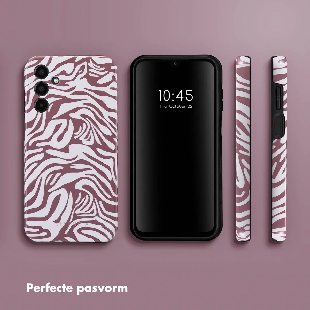 Selencia Hoesje Samsung Galaxy A15 - Trippy Swirl Dark Rose