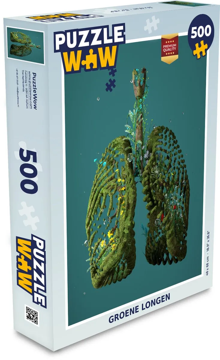 PuzzleWow Groene longen Legpuzzel 500 Stuks