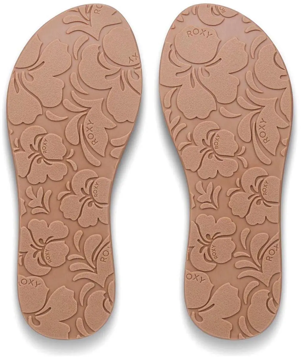 Roxy Porto Raffia Teenslippers 38 - Bruin/Blauw/Rozig - afbeelding 6 van 6
