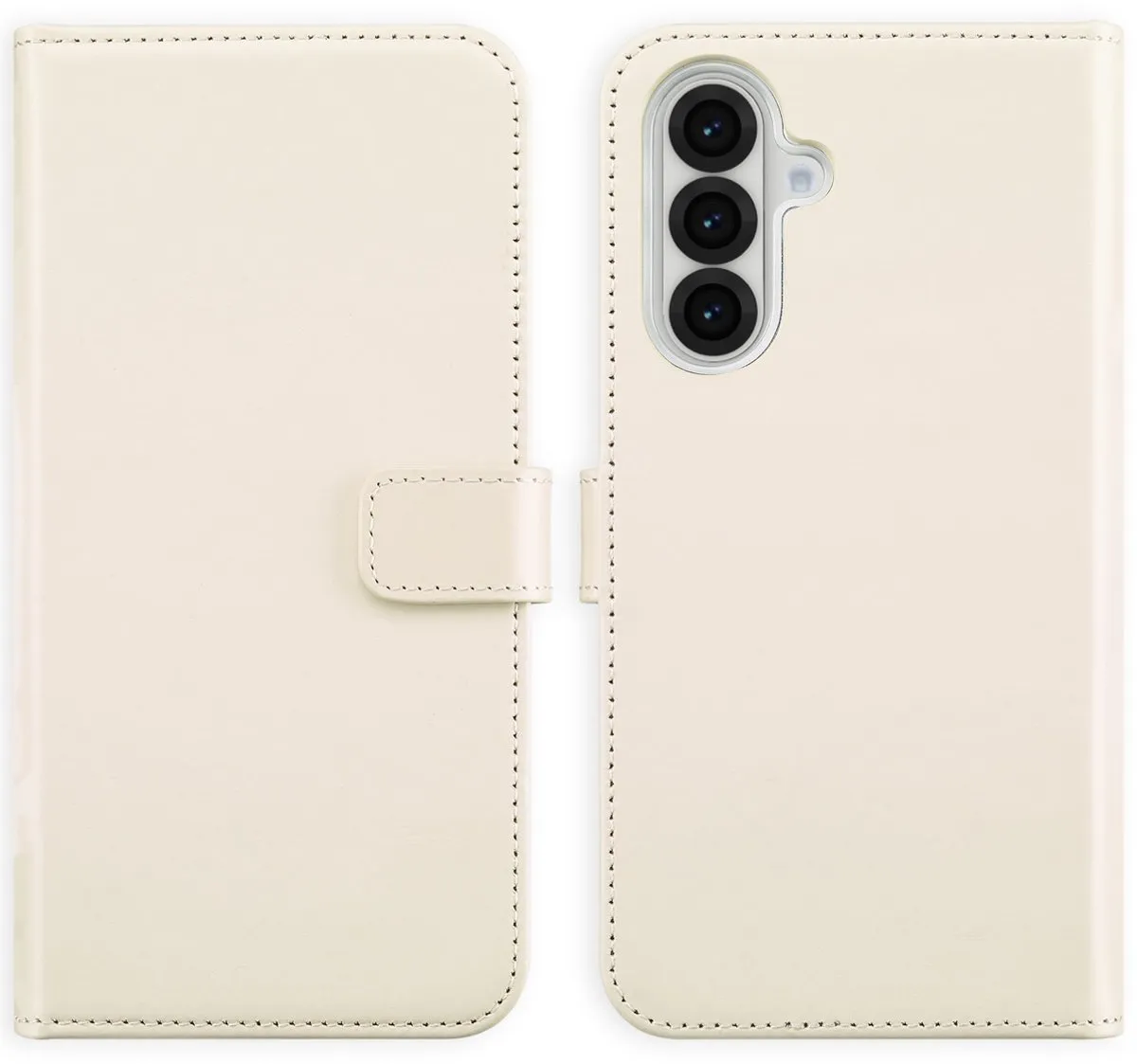 Selencia Hoesje SH00081093 - Samsung Galaxy A36/A56 - Echt Lederen Bookcase - Beige