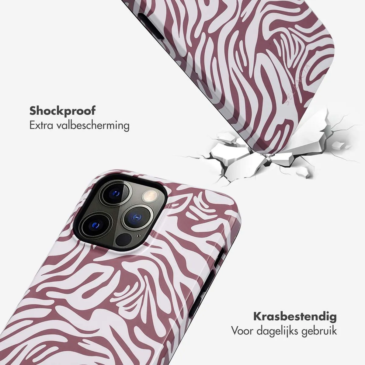 Selencia Hoesje iPhone 14 Pro Max - Trippy Swirl Dark Rose