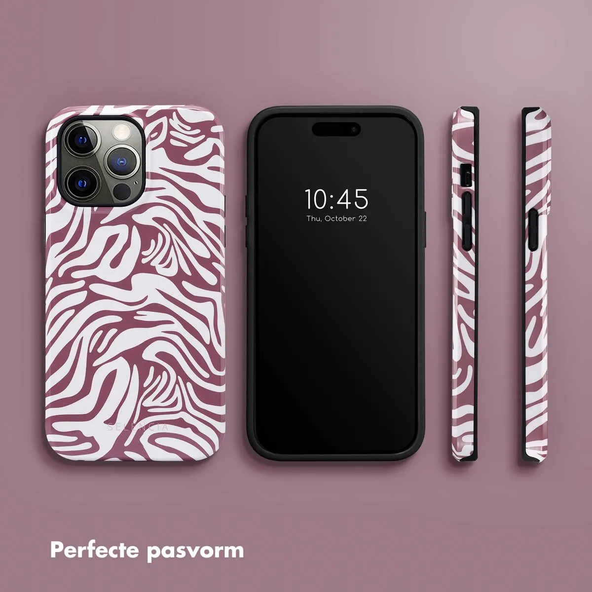 Selencia Hoesje iPhone 14 Pro Max - Trippy Swirl Dark Rose
