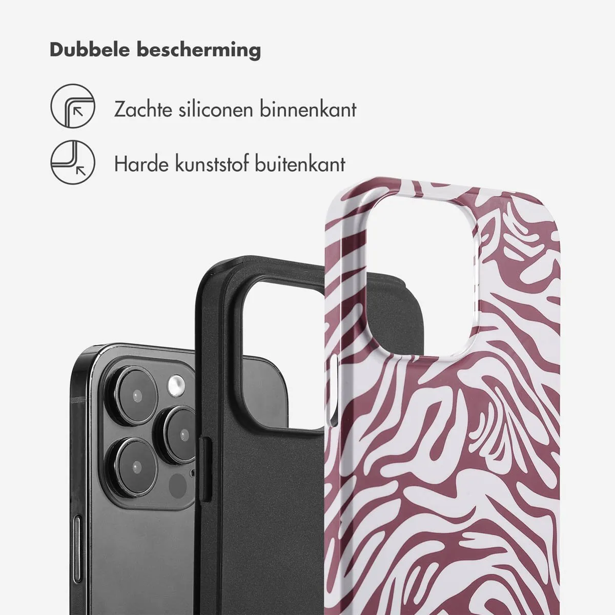 Selencia Hoesje iPhone 14 Pro Max - Trippy Swirl Dark Rose