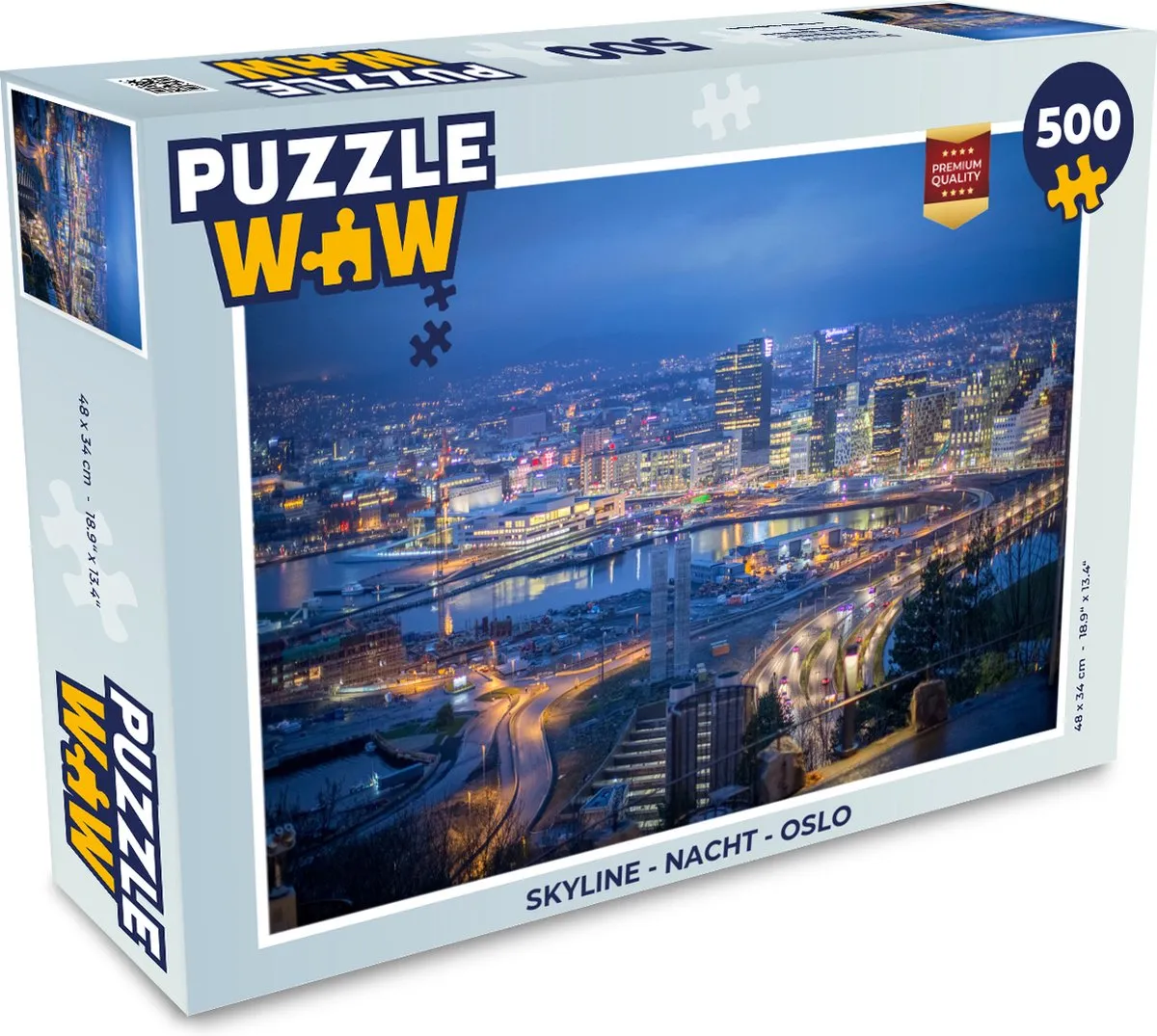 PuzzleWow Skyline Oslo Legpuzzel 500 Stuks
