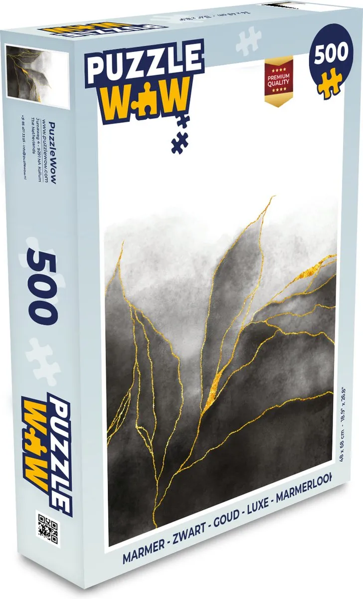 PuzzleWow Marmerlook Legpuzzel 500 Stuks - Multicolor