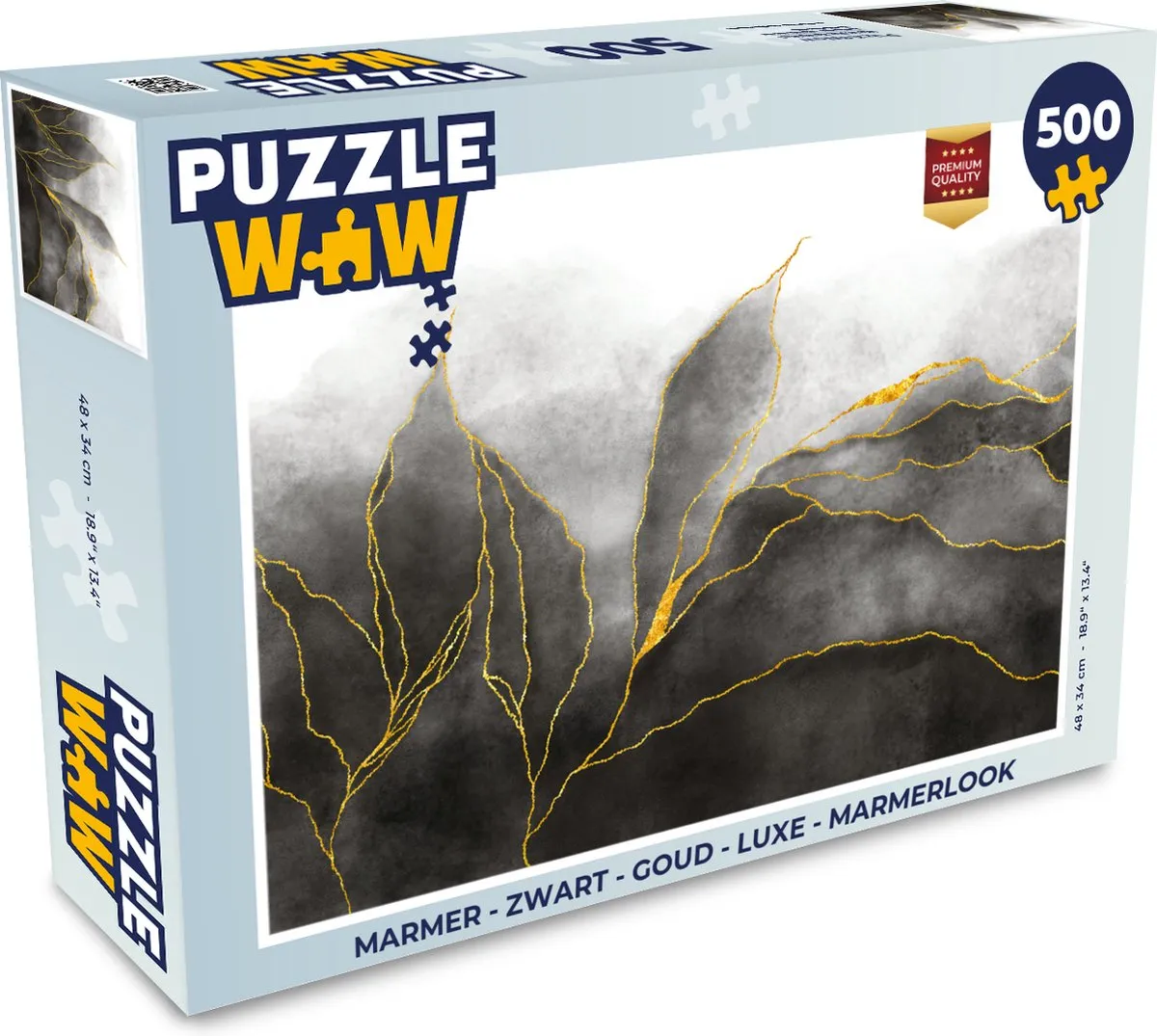 PuzzleWow Marmerlook Legpuzzel 500 Stuks - Multicolor
