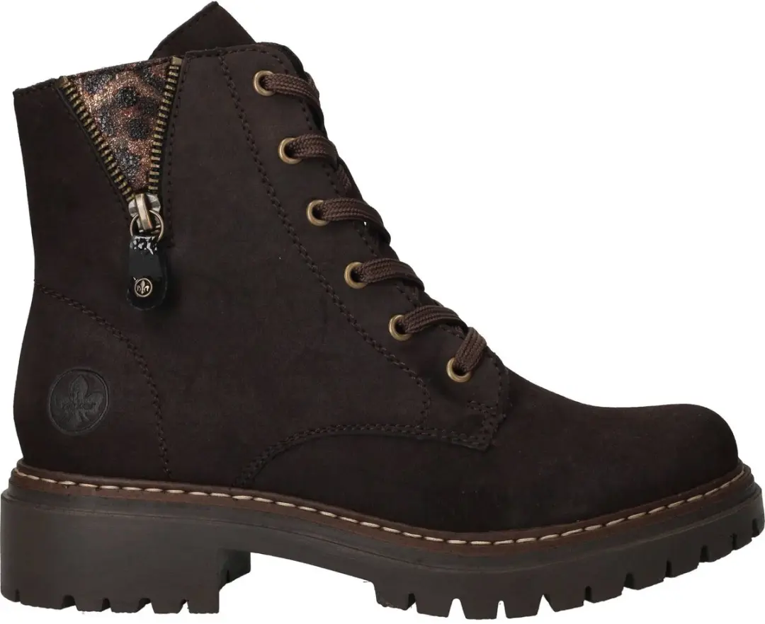 Rieker Dames 72617 25 Biker Boots Kunstleer Brown