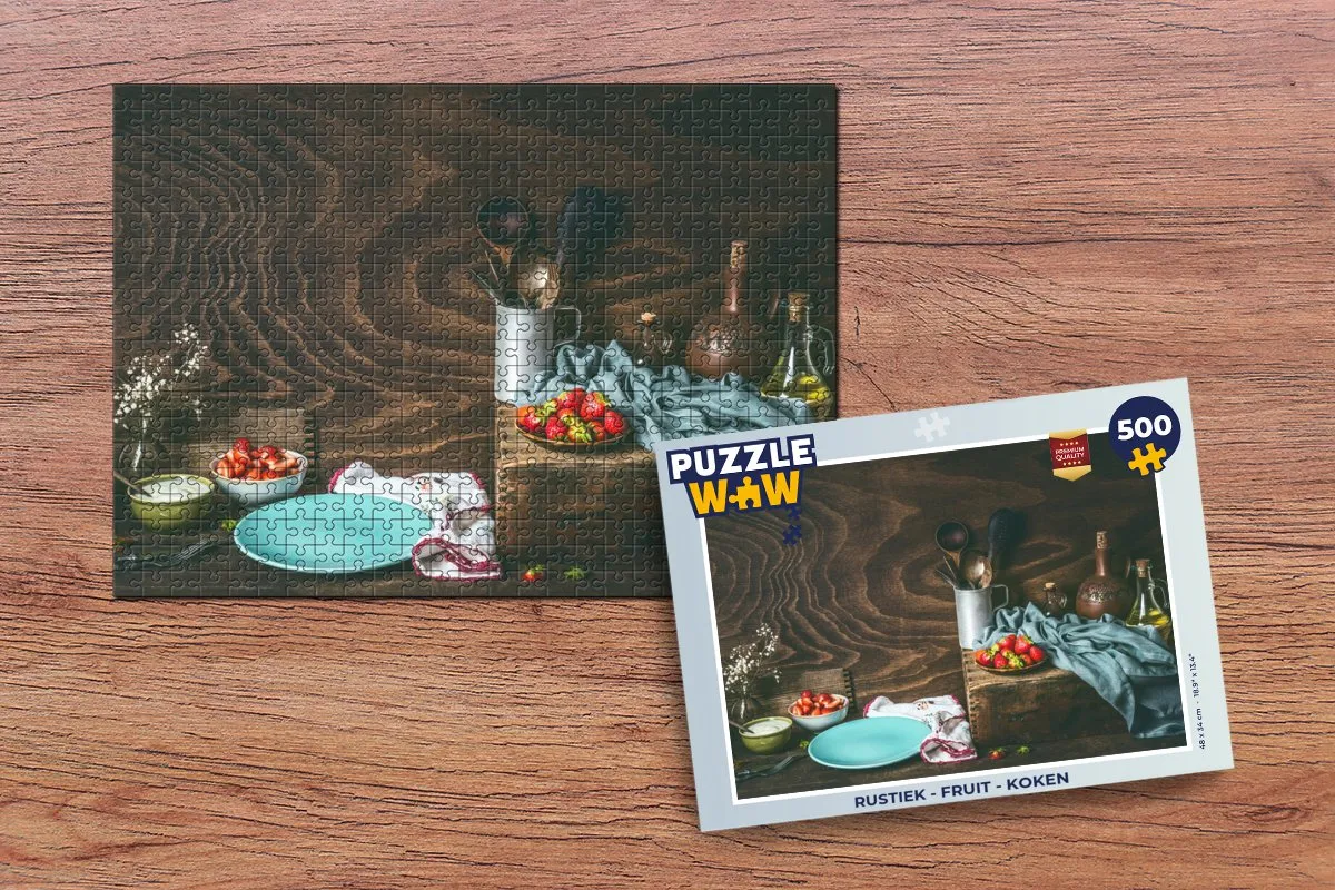 PuzzleWow Rustiek Fruit Legpuzzel 500 Stuks - Multicolor