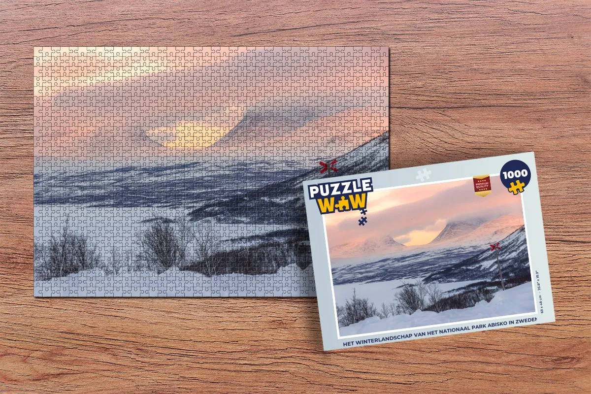 PuzzleWow Winterlandschap Abisko Legpuzzel 1000 Stuks - Multicolor