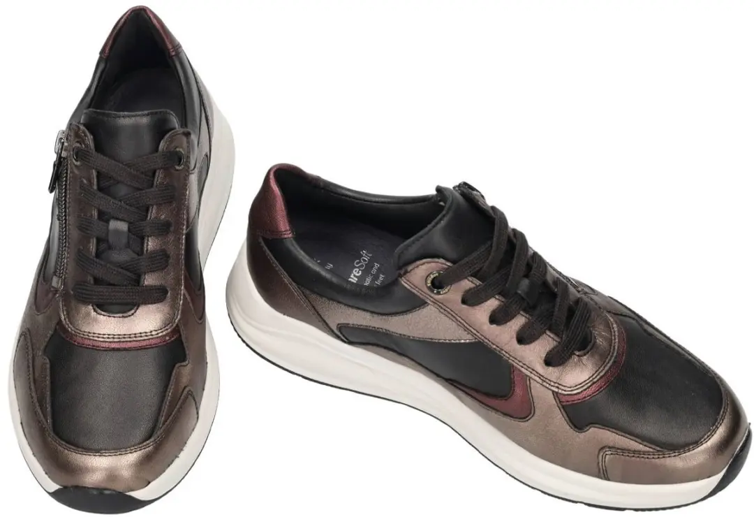 Solidus K-breedte Metallic Dames Sneakers 37.5