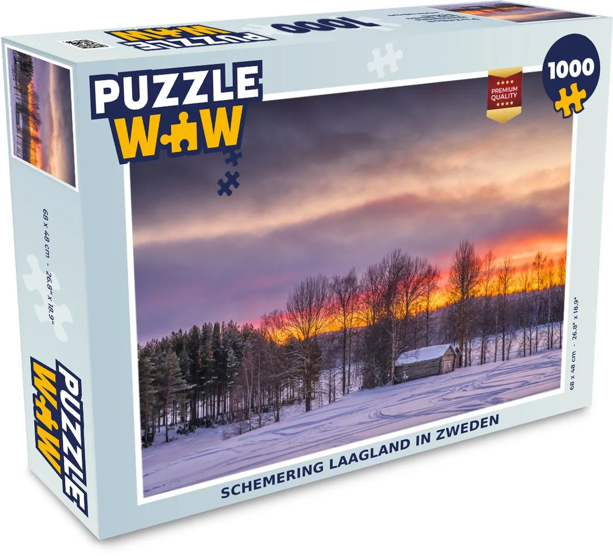 PuzzleWow Schemering Laagland in Zweden Legpuzzel 1000 Stuks - Multicolor