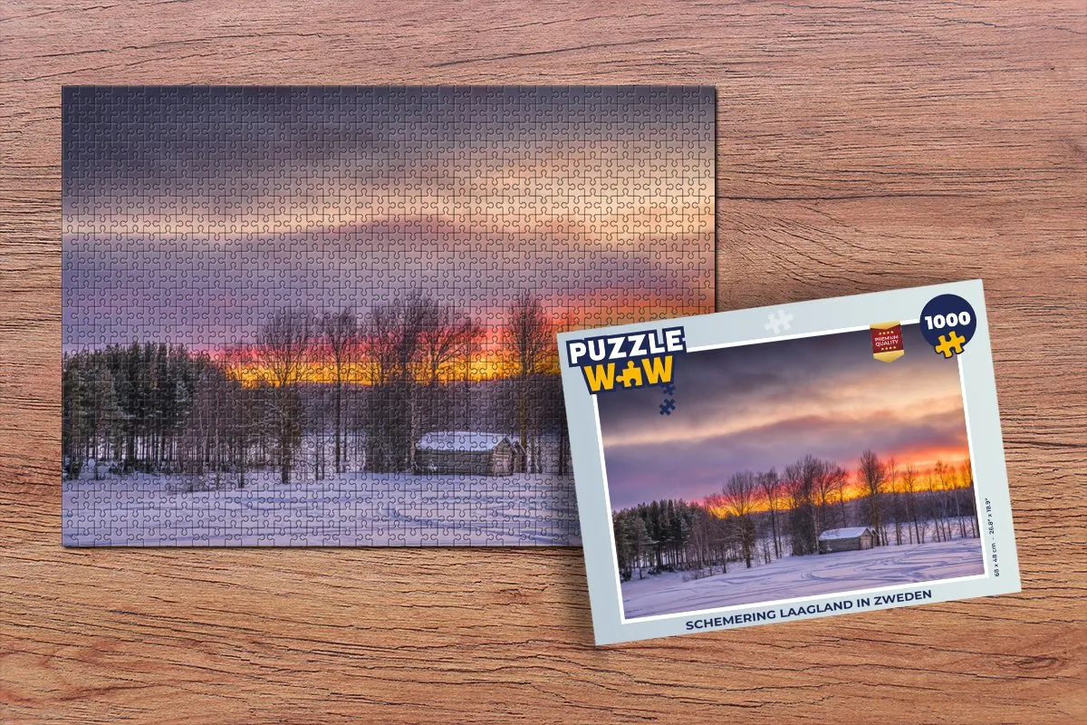 PuzzleWow Schemering Laagland in Zweden Legpuzzel 1000 Stuks