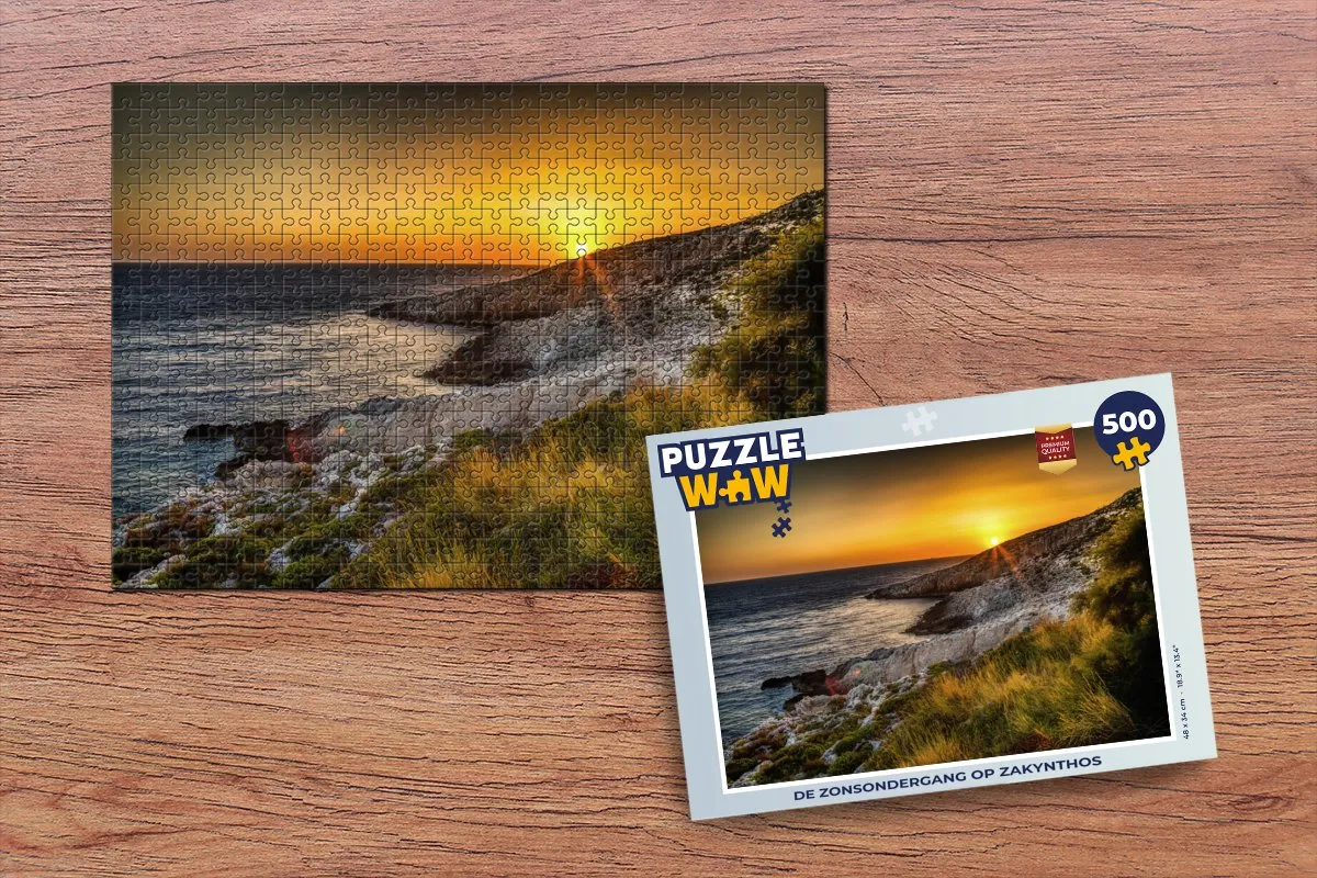 PuzzleWow Zakynthos Zonsondergang Legpuzzel 500 Stuks - Multicolor