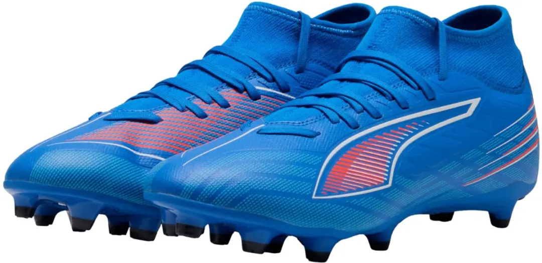 PUMA Ultra 6 Play+ FG/AG Voetbalschoenen - Blauw/Oranje/Wit - afbeelding 2 van 6