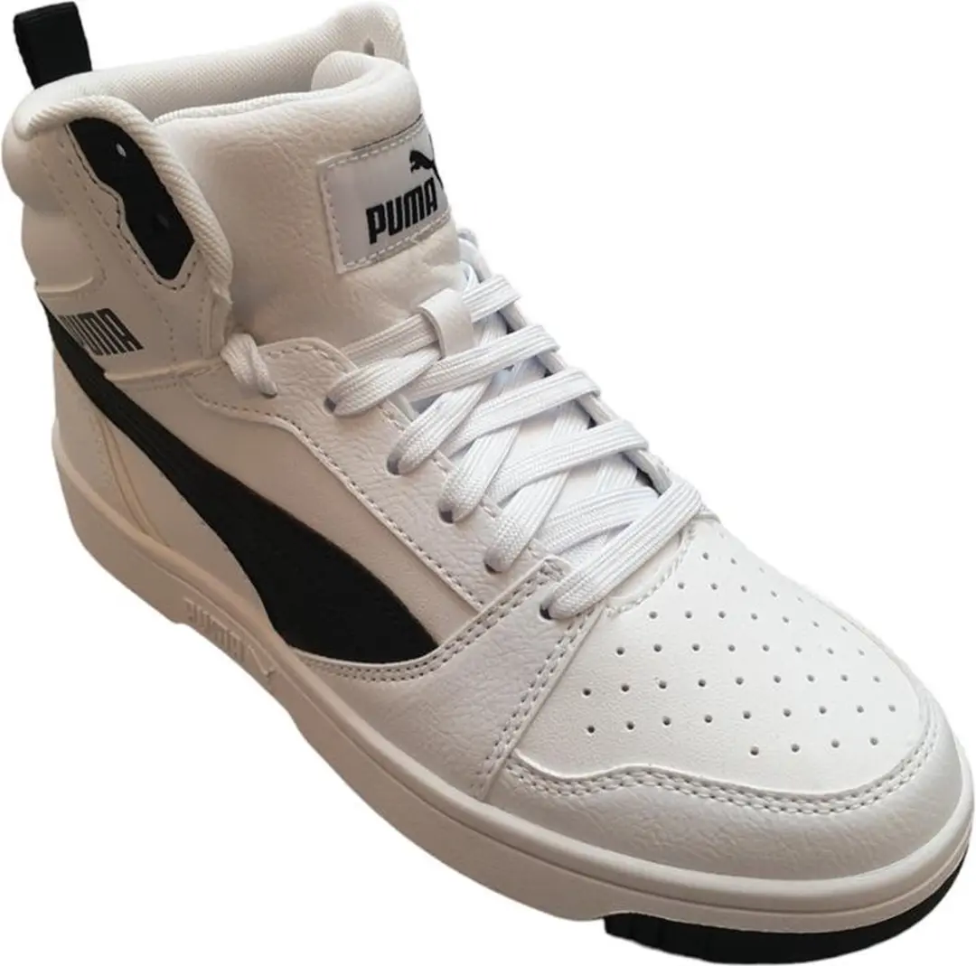 PUMA Rebound V6 Mid Jr Unisex Sneakers 045501 - Maat 36 - Wit/Zwart - afbeelding 4 van 6