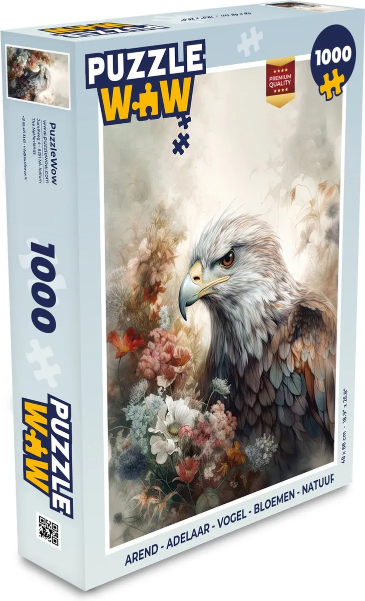 PuzzleWow Arend Adelaar Vogel Legpuzzel 1000 Stuks - Multicolor