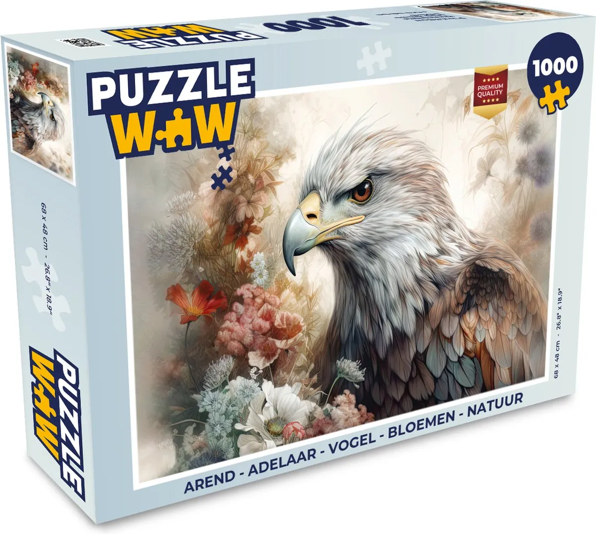 PuzzleWow Arend Adelaar Vogel Legpuzzel 1000 Stuks - Multicolor