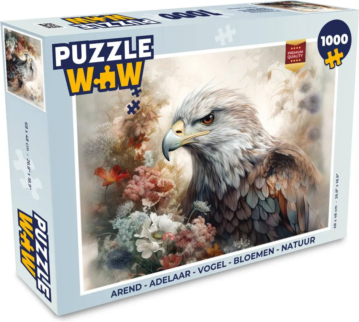 PuzzleWow Arend Adelaar Vogel Legpuzzel 1000 Stuks - Multicolor