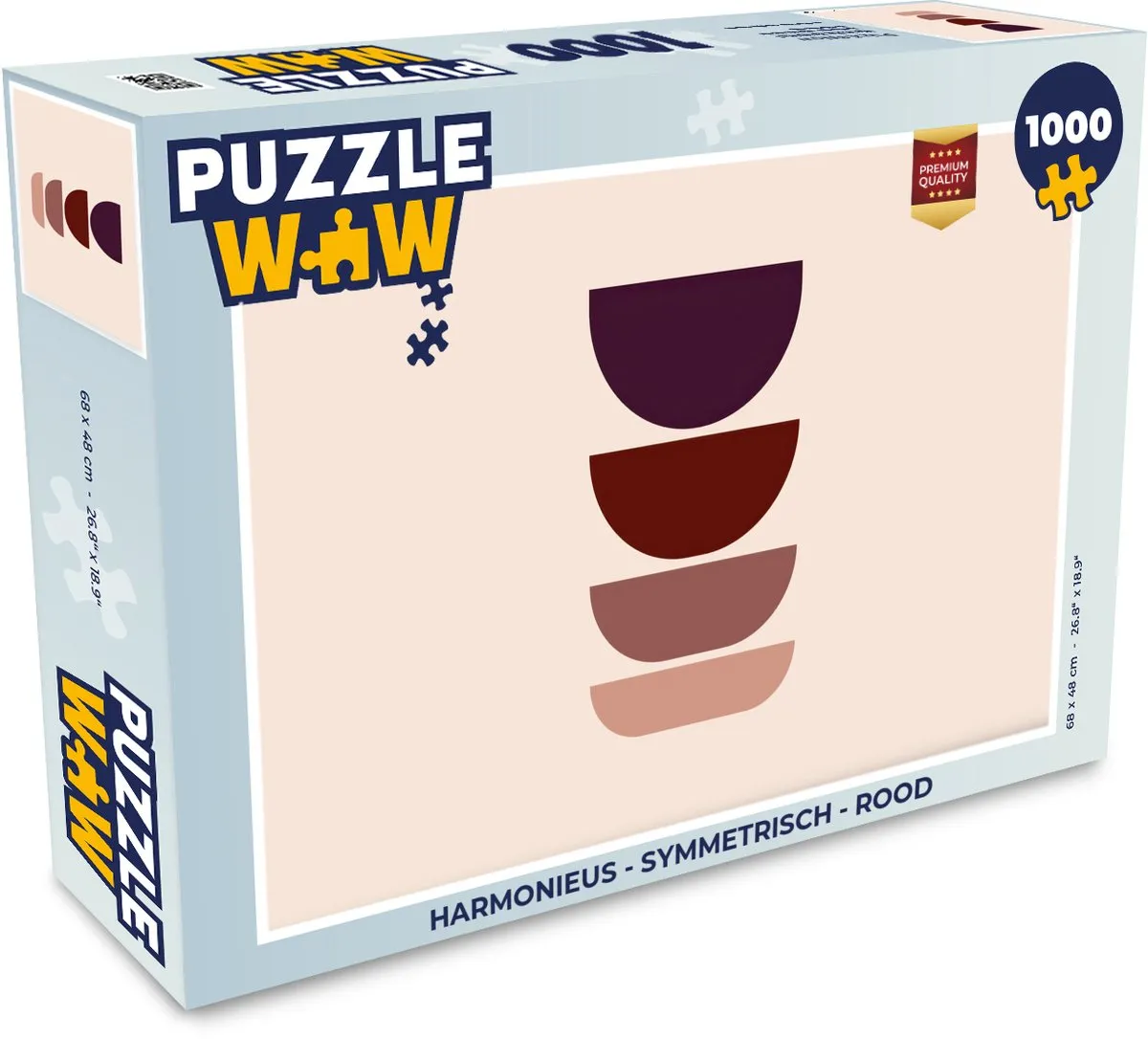 PuzzleWow Legpuzzel 1000 Stuks - Harmonieus Symmetrisch Rood