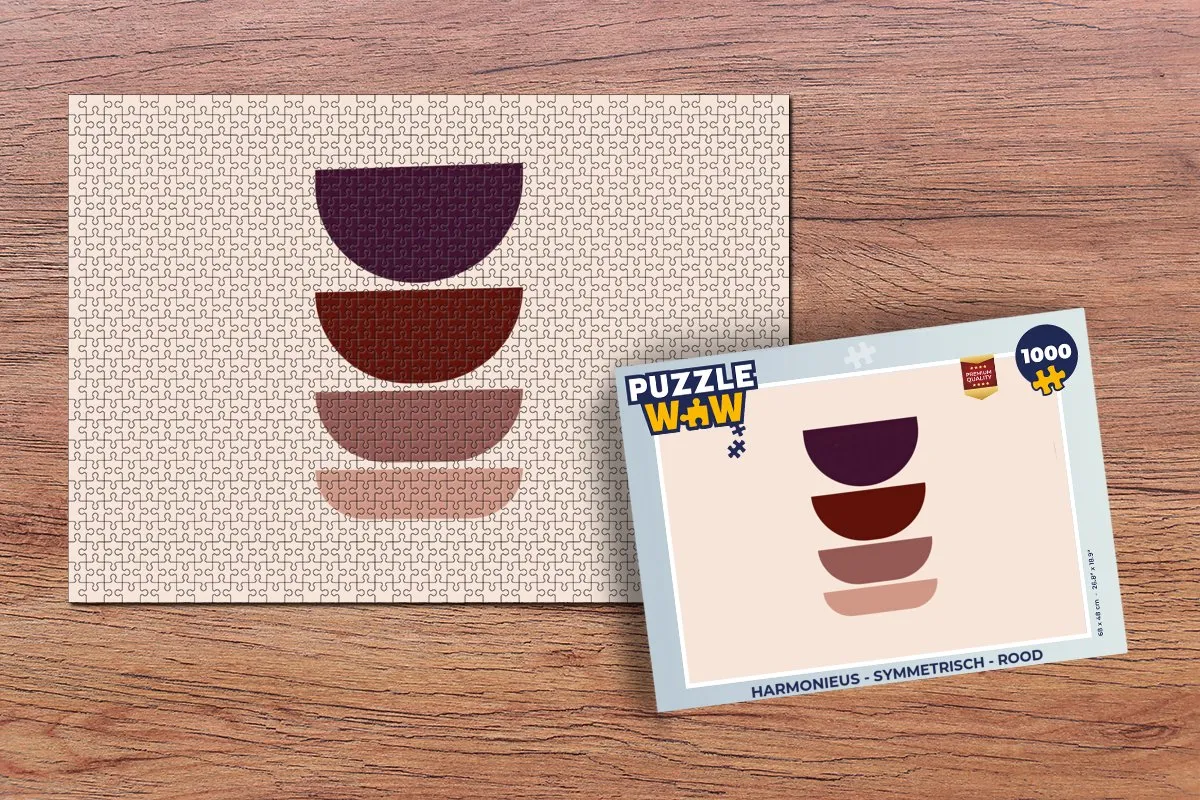 PuzzleWow Legpuzzel 1000 Stuks - Harmonieus Symmetrisch Rood