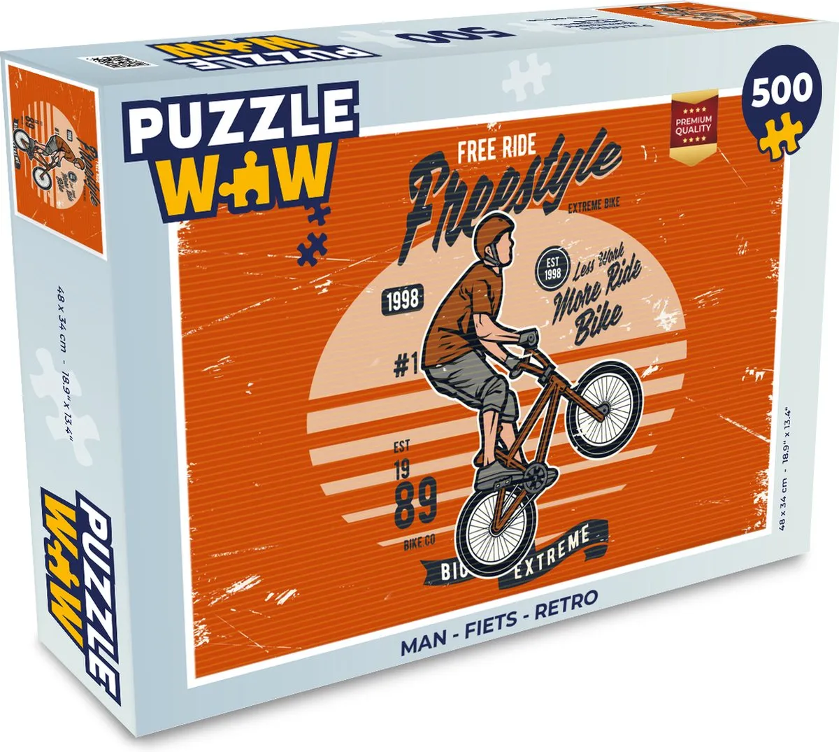 PuzzleWow Retro Fiets Legpuzzel 500 Stuks