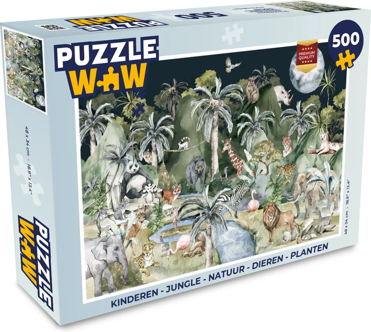 PuzzleWow Jungle Dieren & Natuur Legpuzzel 500 Stuks - Multicolor