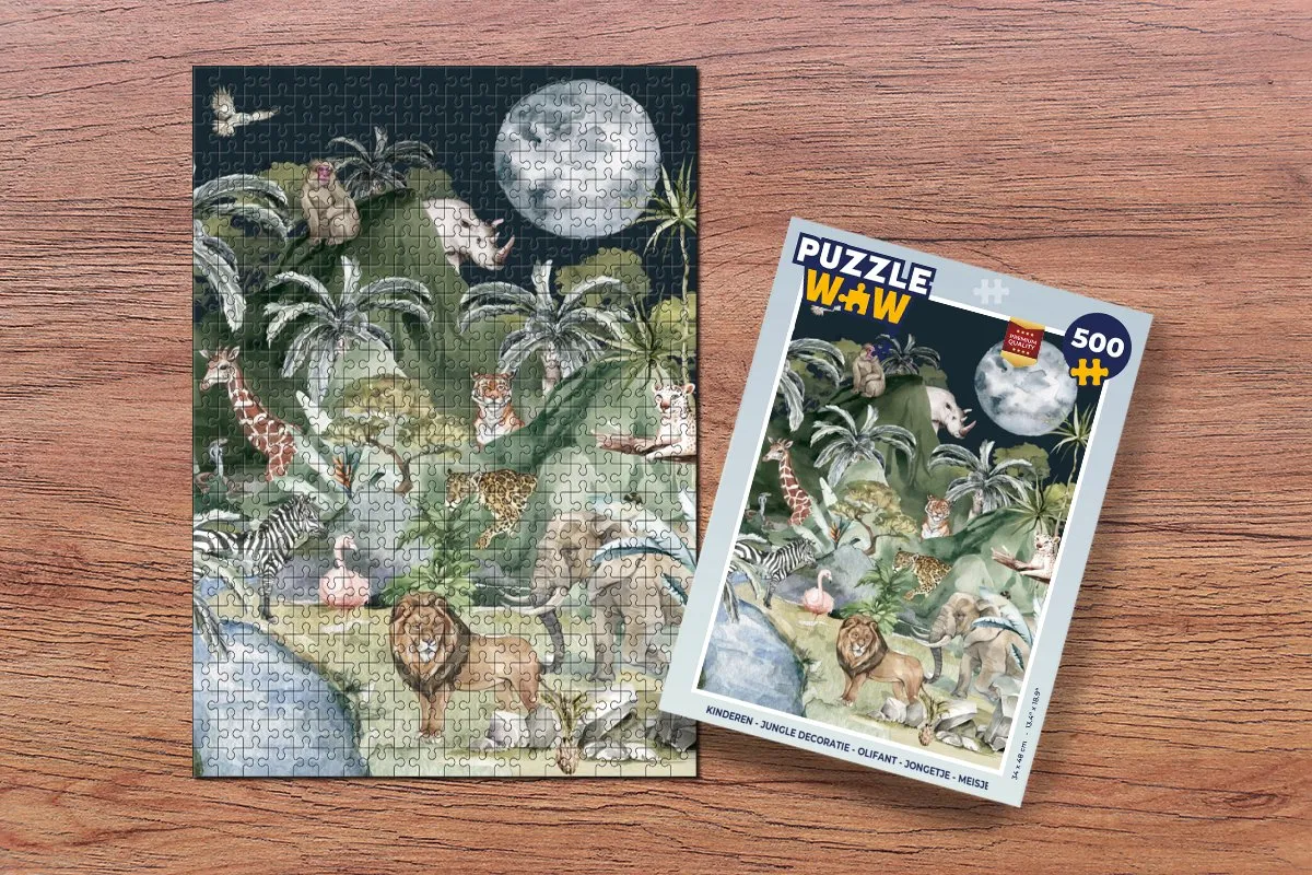PuzzleWow Jungle Dieren & Natuur Legpuzzel 500 Stuks - Multicolor