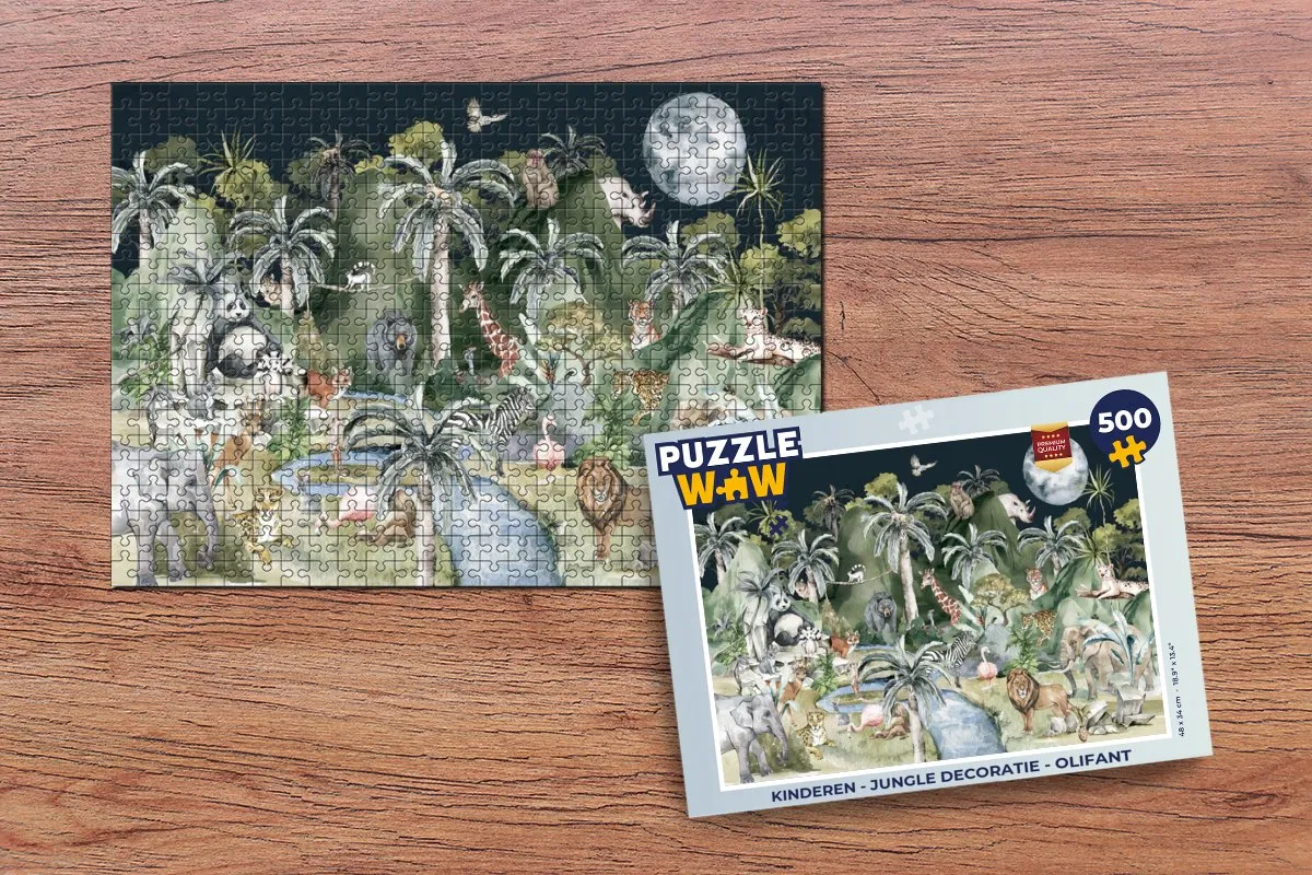 PuzzleWow Jungle Dieren & Natuur Legpuzzel 500 Stuks - Multicolor