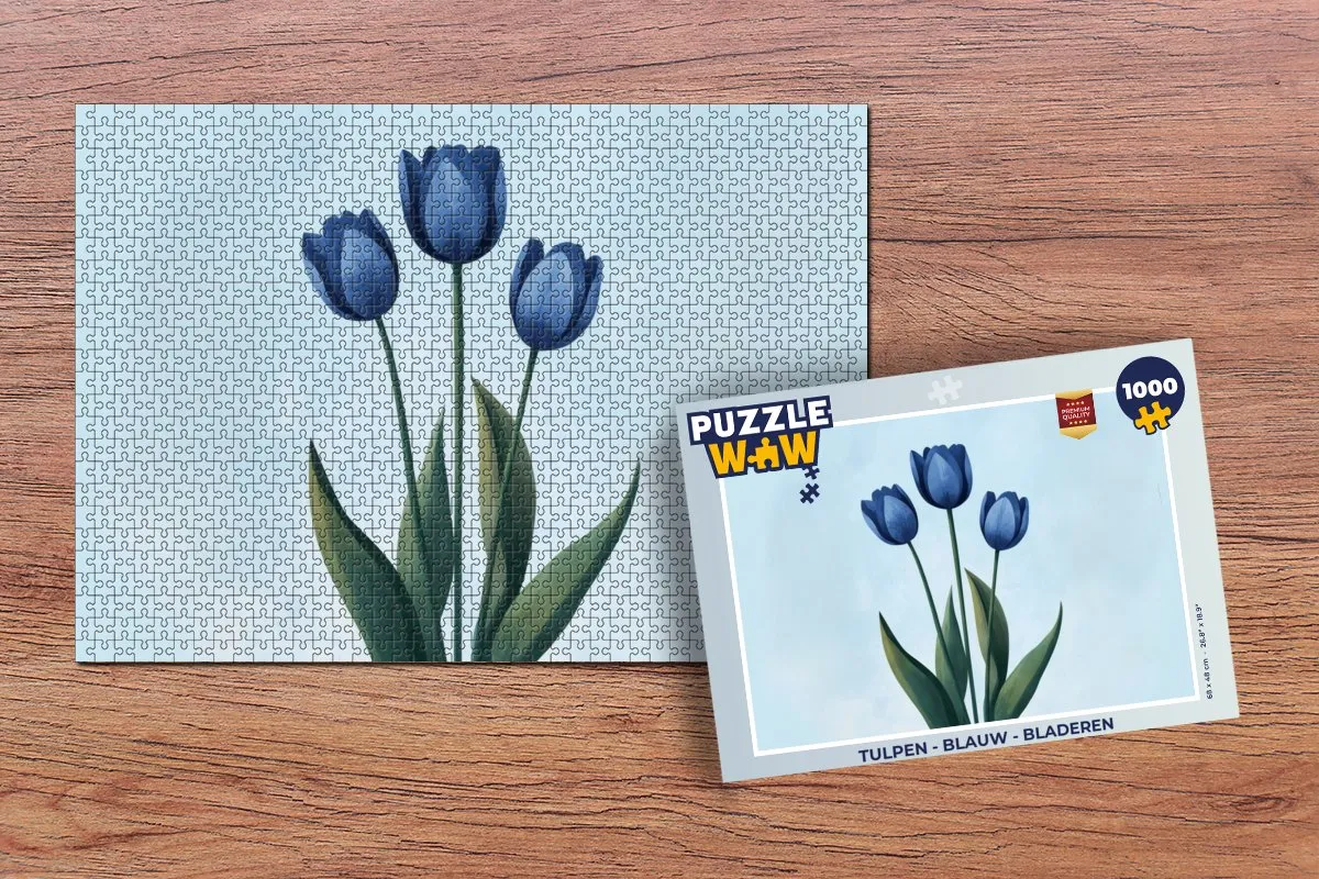 PuzzleWow Legpuzzel Tulpen Blauw 1000 Stuks