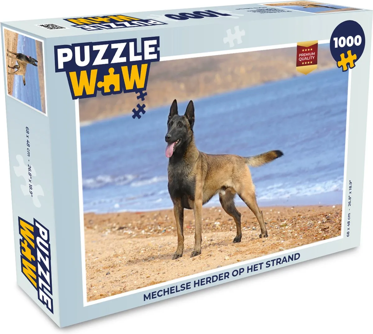 PuzzleWow Legpuzzel Mechelse Herder Strand 1000 Stuks