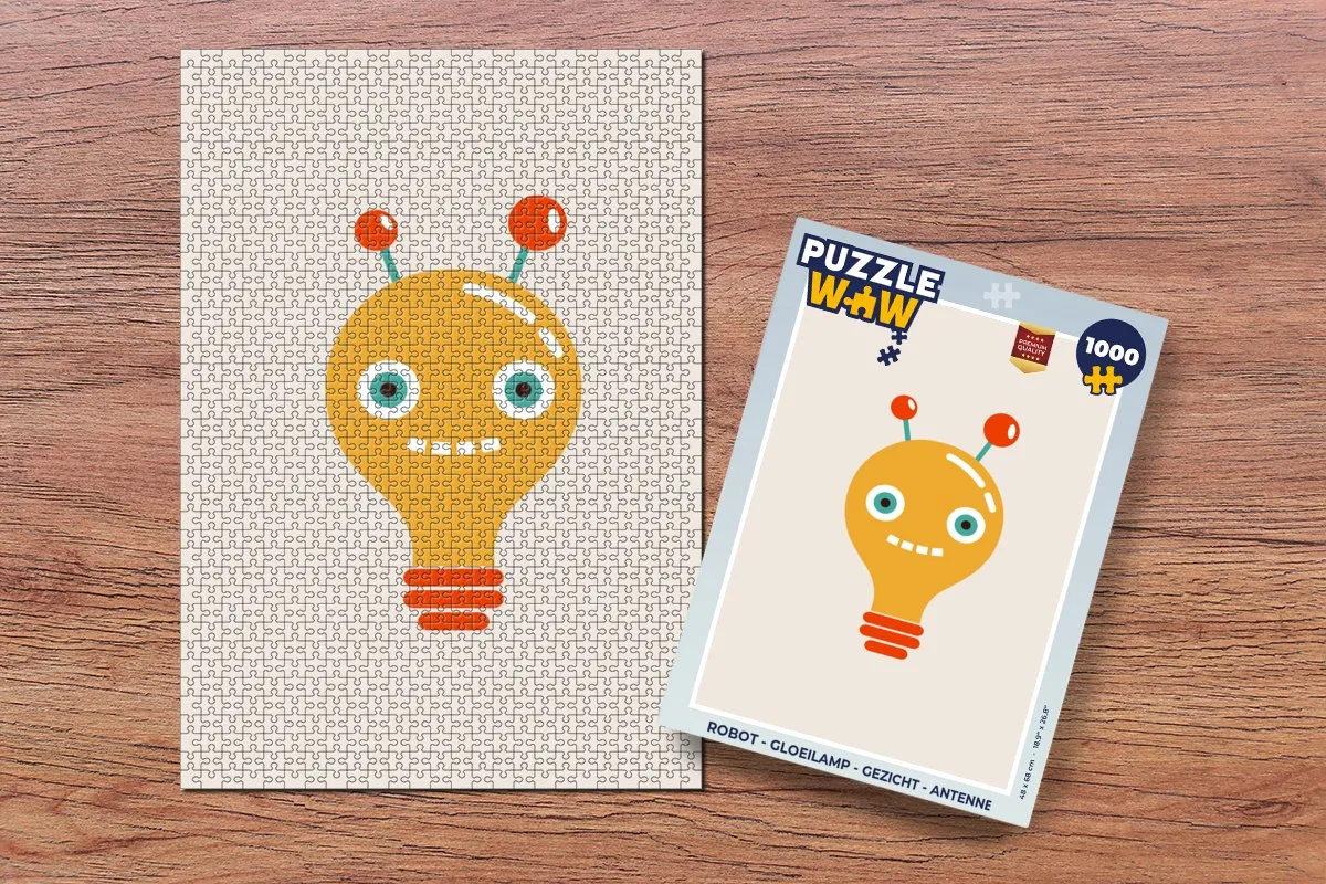 PuzzleWow Robot Gloeilamp Puzzel 1000 Stuks - Multicolor