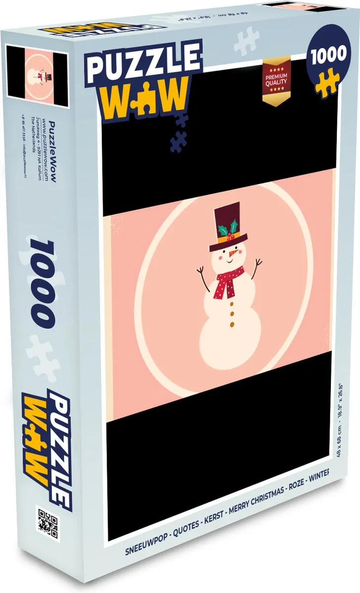 PuzzleWow Sneeuwpop Legpuzzel 1000 Stuks