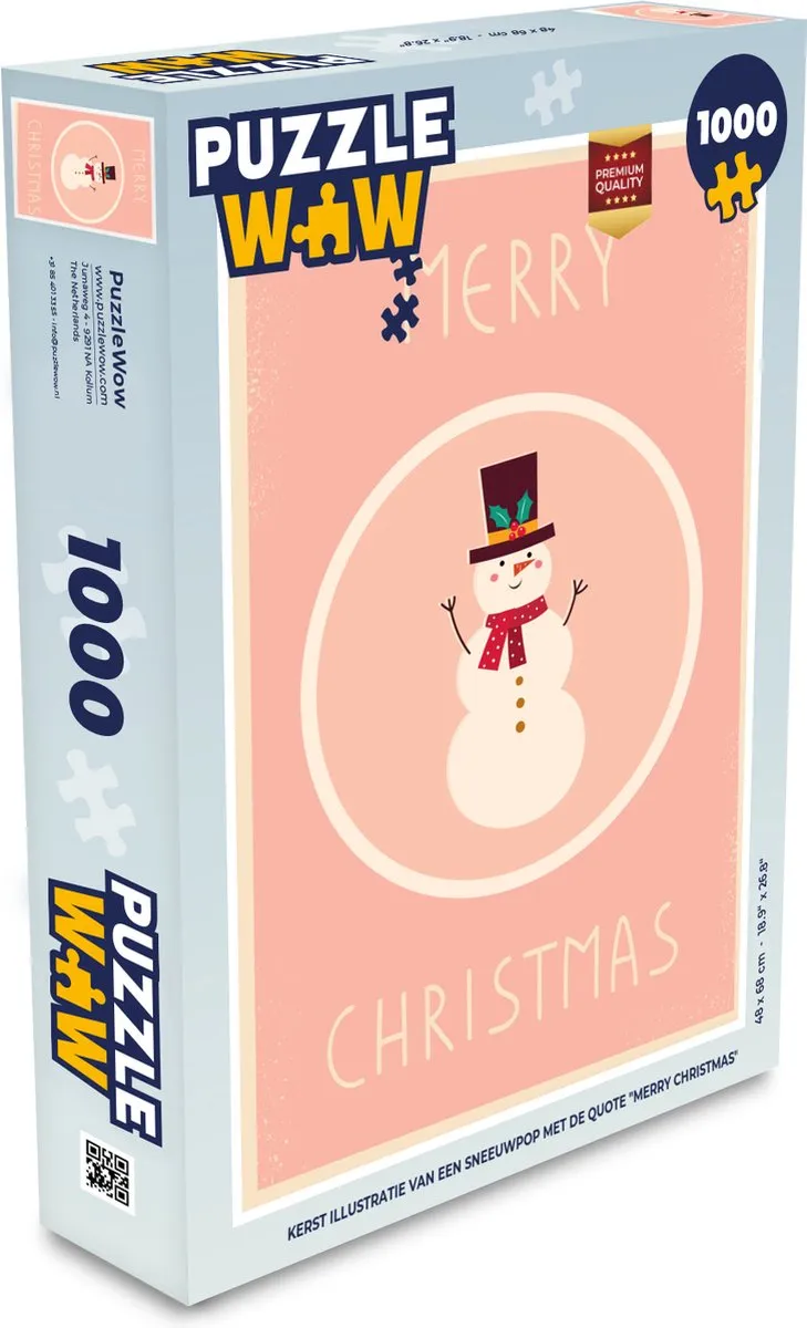 PuzzleWow Sneeuwpop Legpuzzel 1000 Stuks - Multicolor