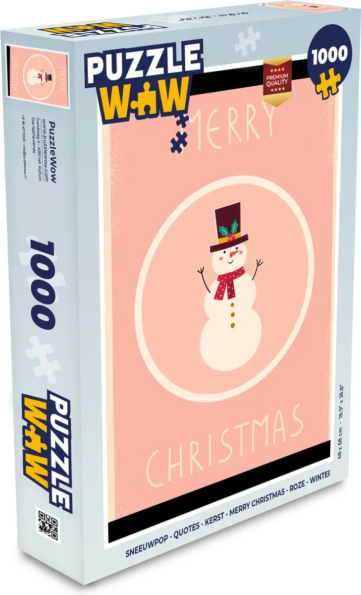 PuzzleWow Sneeuwpop Legpuzzel 1000 Stuks - Multicolor
